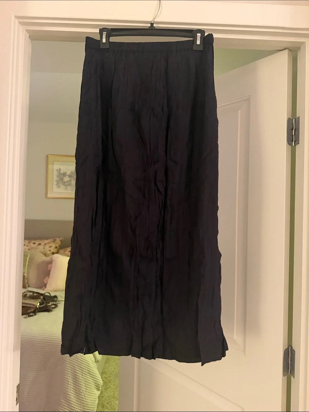 NWT J.Crew Crinkled Drawstring Midi Skirt in Black